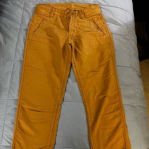 Free people mustard colored cargo pants size 0